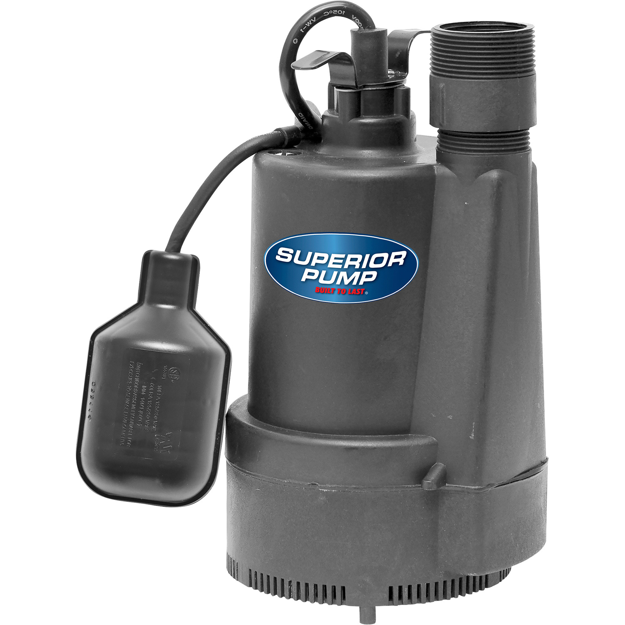 Superior Pump Submersible Sump Pump, 2400 GPH, 1/3 HP, Model# 92330